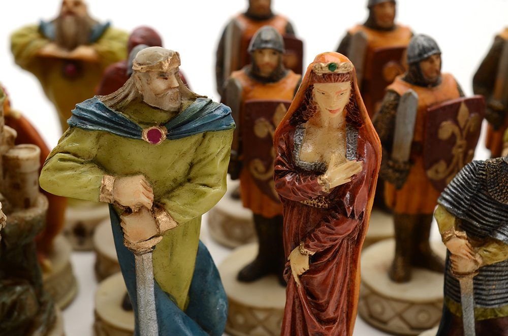 Medieval Style Cast Resin Chess Pieces