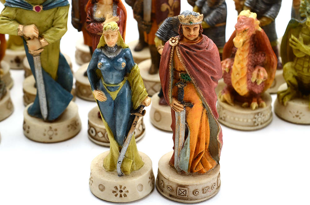 Medieval Style Cast Resin Chess Pieces