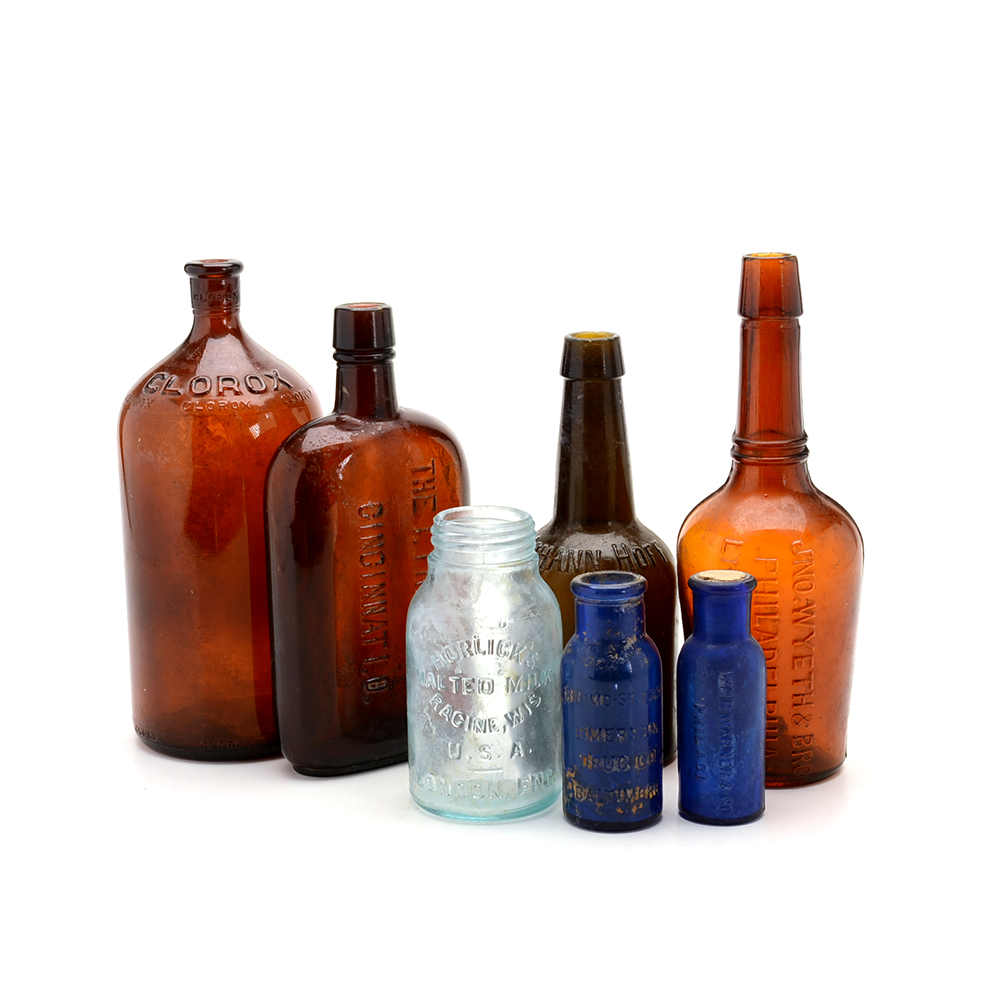 Collection of Seven Antique and Vintage Bottles