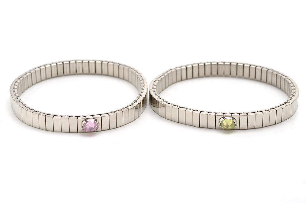 Stainless Steel "Nomination" Bracelets and Four Stackable Rings