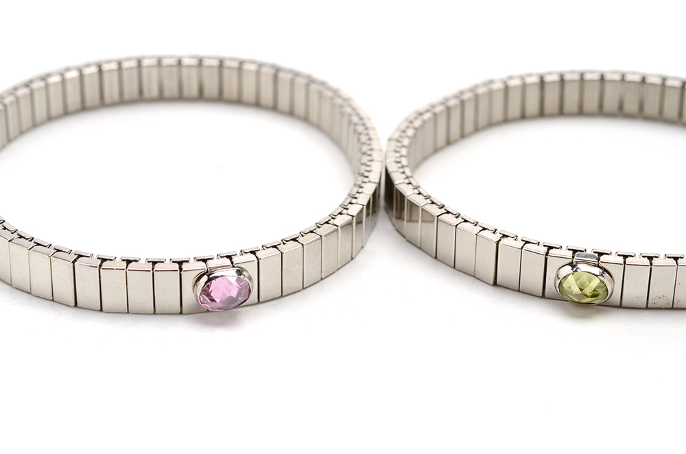 Stainless Steel "Nomination" Bracelets and Four Stackable Rings