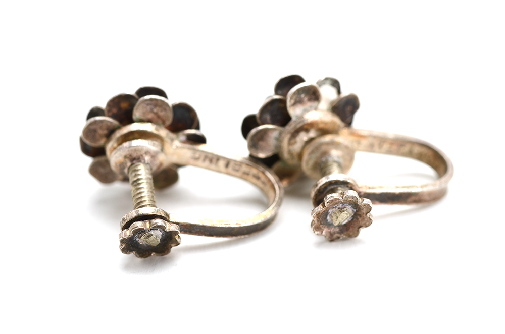 Sterling and Imitation Turquoise Bracelet and Earring Set