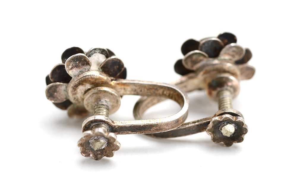 Sterling and Imitation Turquoise Bracelet and Earring Set