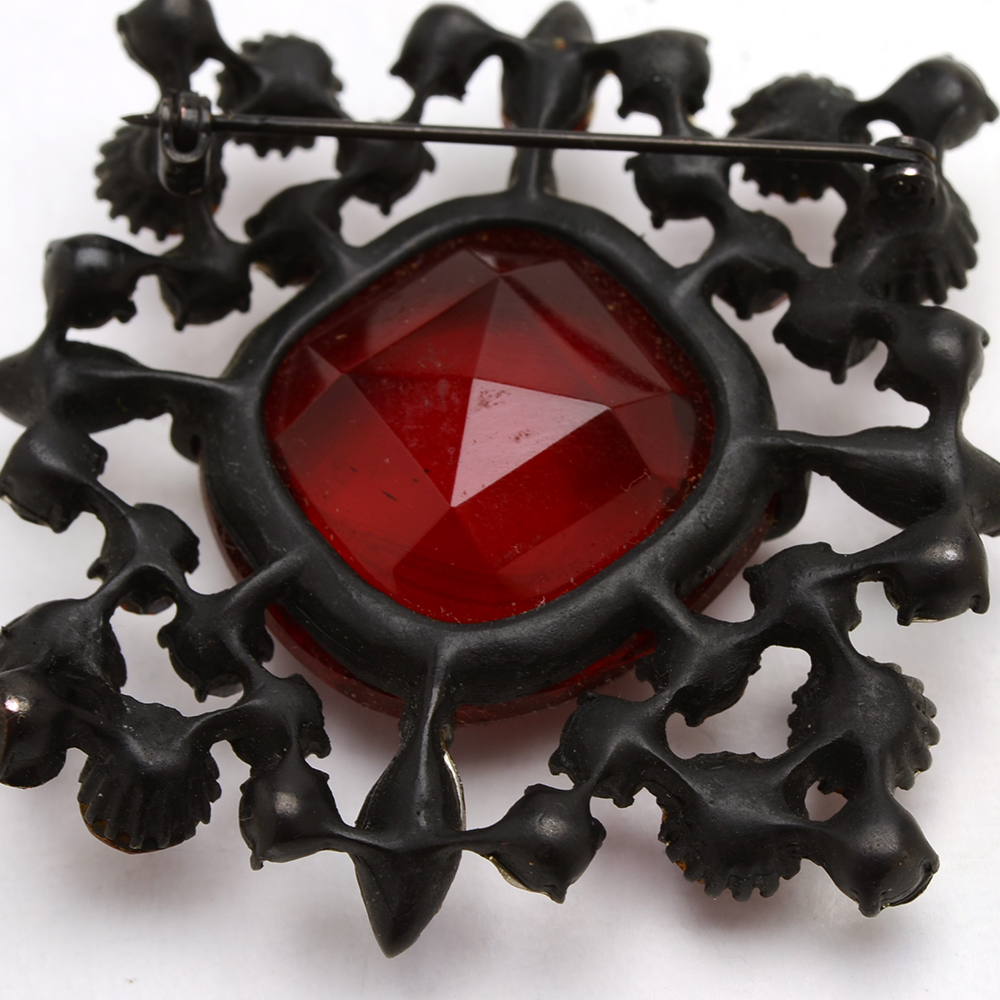 Mid Century Claudette Costume Brooch and Earrings