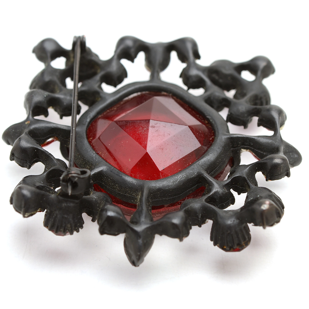 Mid Century Claudette Costume Brooch and Earrings