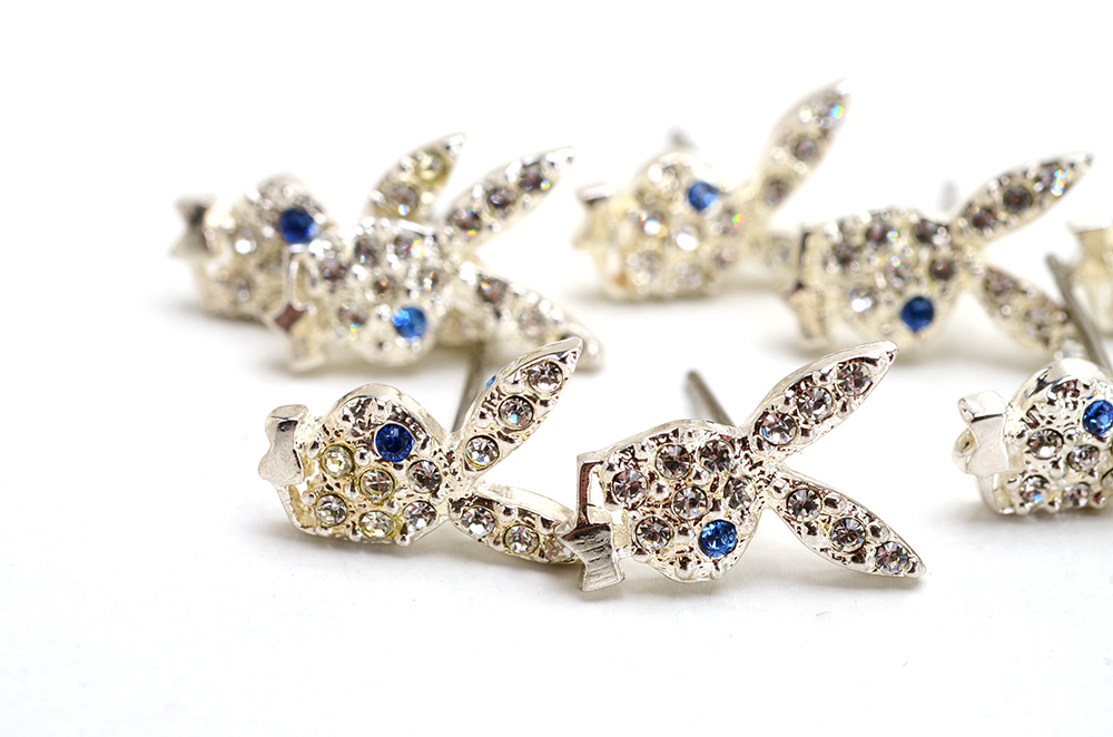 Five Pairs Playboy Bunny Post Earrings