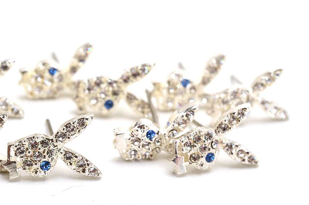 Five Pairs Playboy Bunny Post Earrings