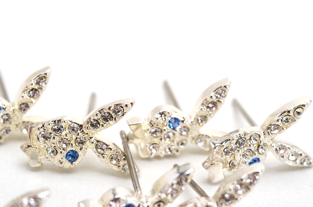 Five Pairs Playboy Bunny Post Earrings