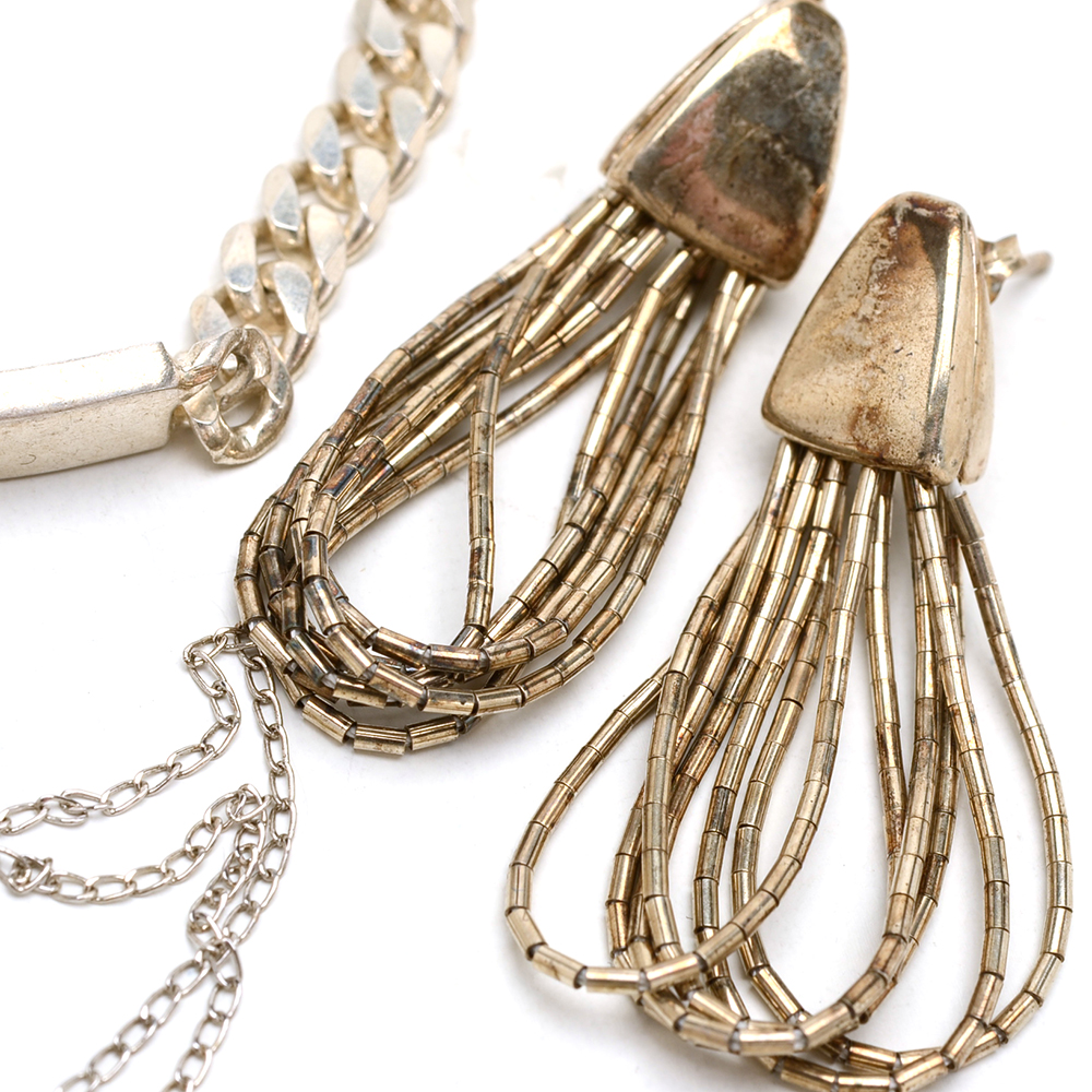 Group of Sterling Earrings, Rings, Pendants and Chains