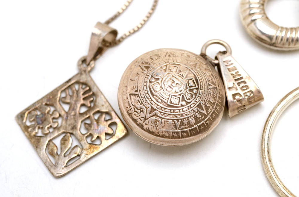 Group of Sterling Earrings, Rings, Pendants and Chains