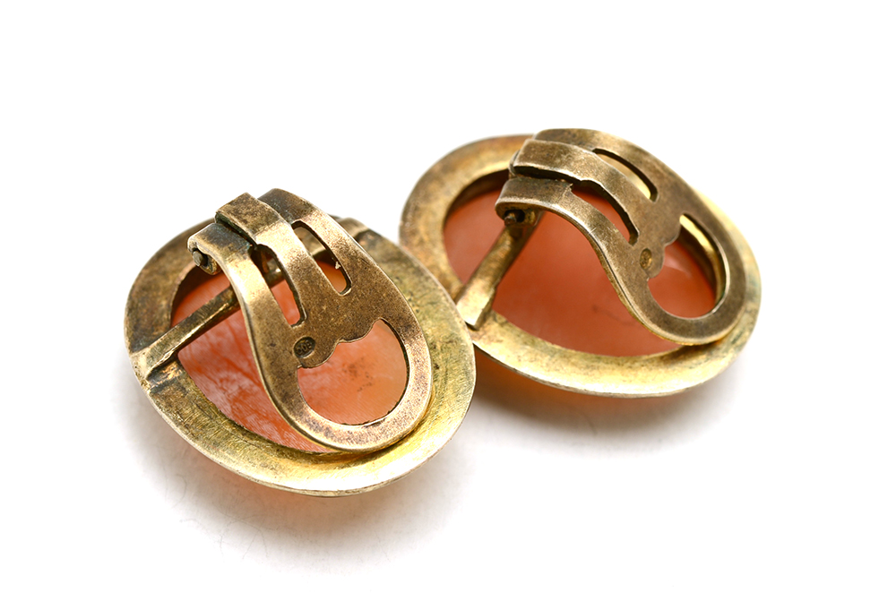 Cameo Brooch Pendant and 800 Silver Cameo Earrings