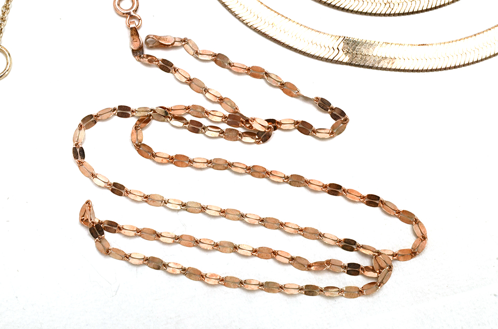 Six Sterling Chain Necklaces