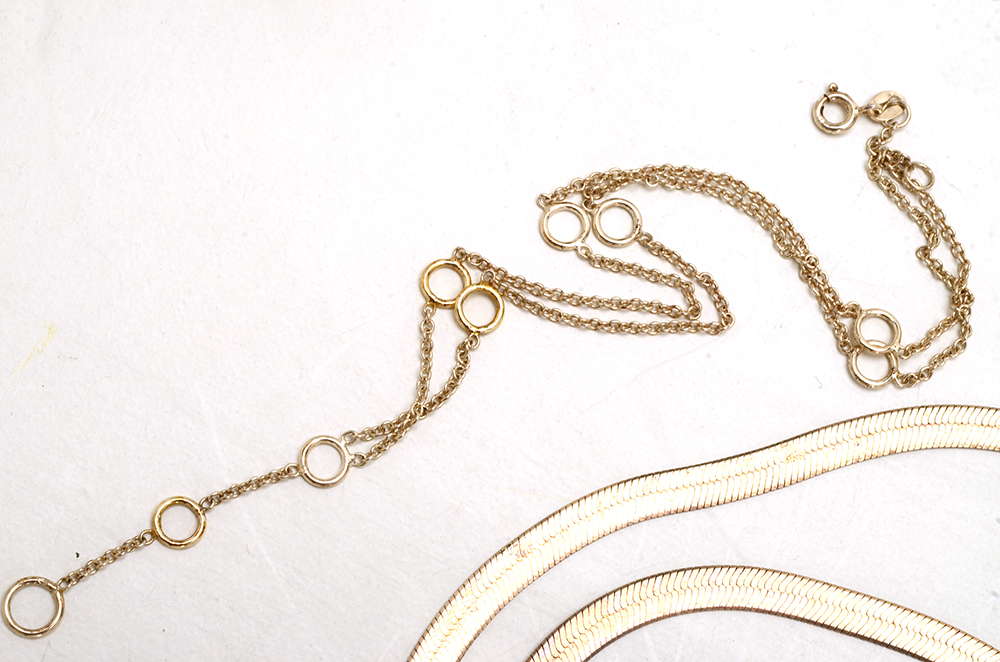 Six Sterling Chain Necklaces