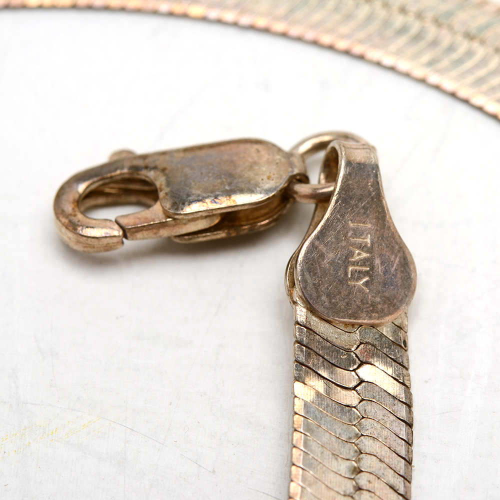 Six Sterling Chain Necklaces