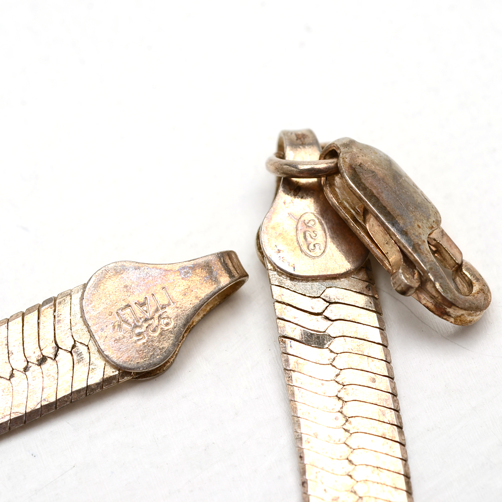 Six Sterling Chain Necklaces