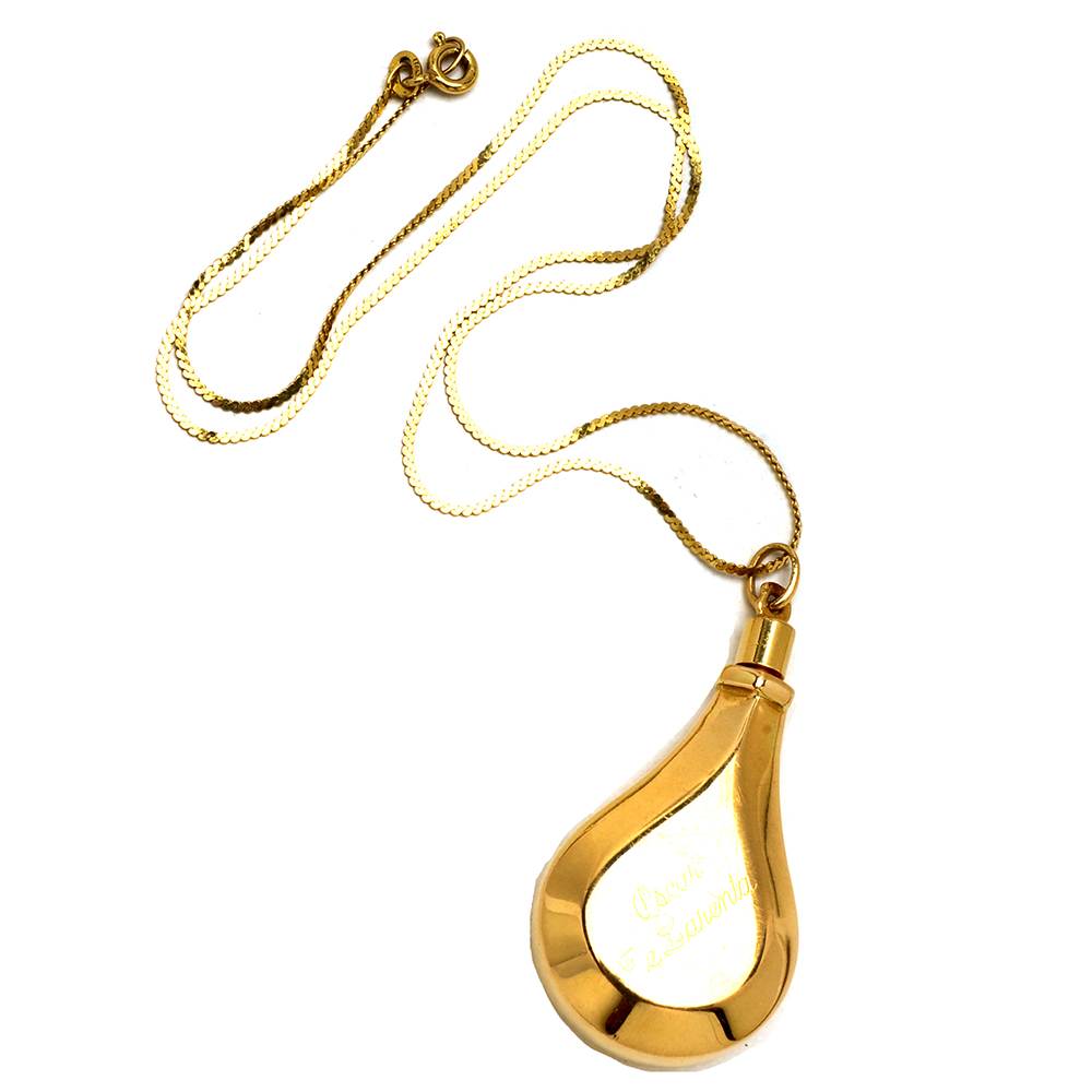 18K Yellow Gold "Oscar de la Renta" Perfume Pendant Necklace