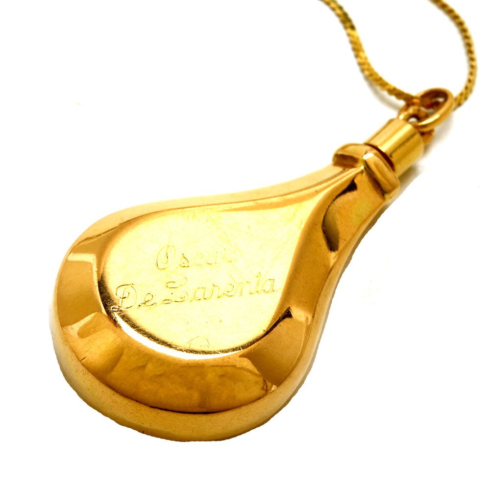 18K Yellow Gold "Oscar de la Renta" Perfume Pendant Necklace