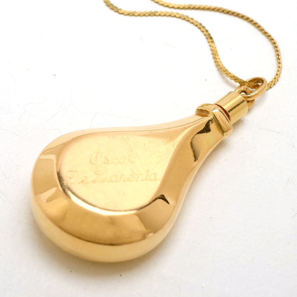 18K Yellow Gold "Oscar de la Renta" Perfume Pendant Necklace