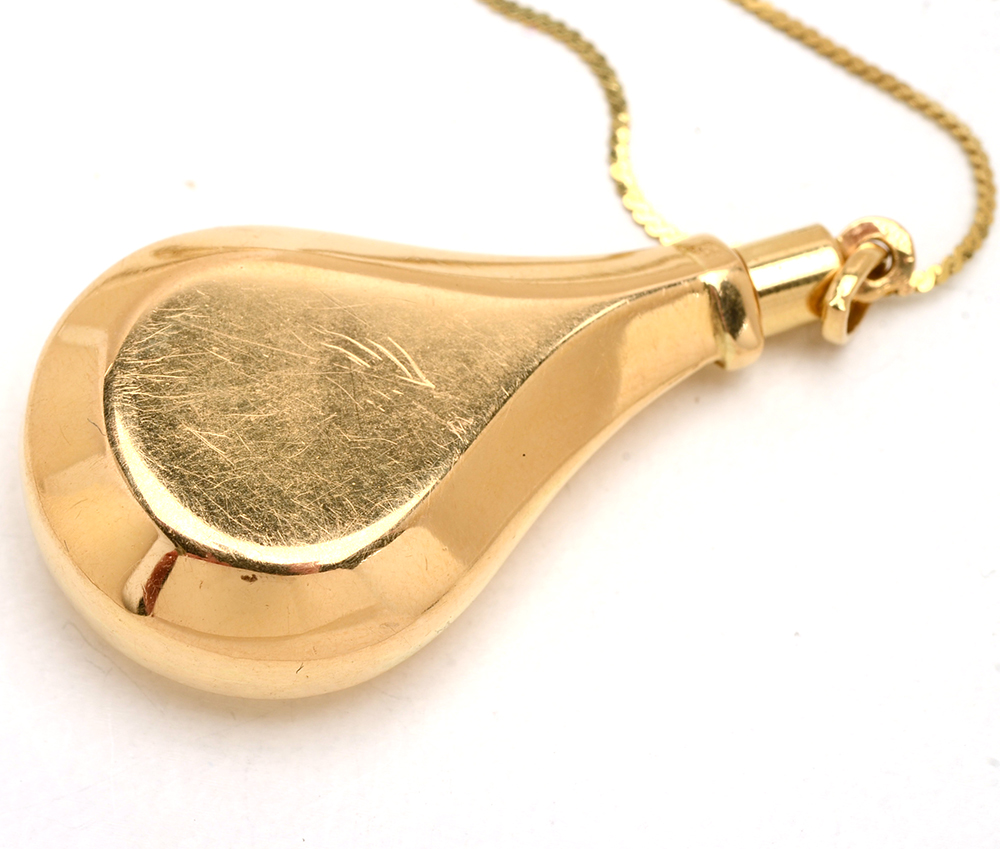 18K Yellow Gold "Oscar de la Renta" Perfume Pendant Necklace