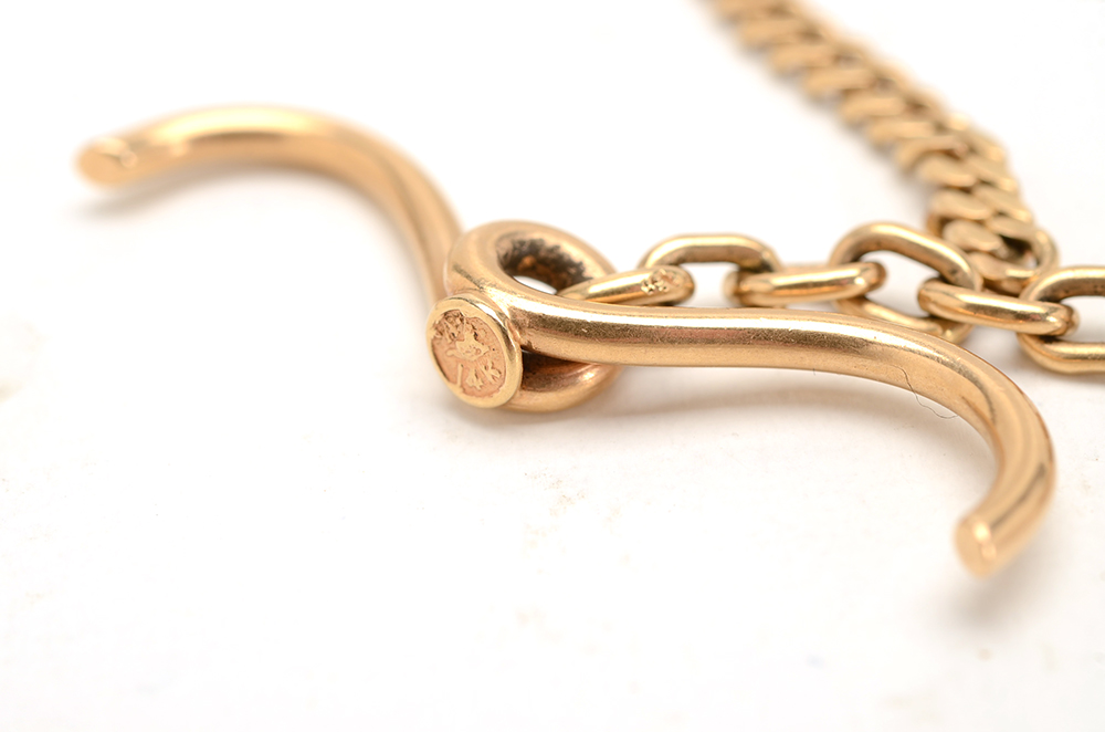 Victorian 14K Yellow Gold Curb Watch Chain