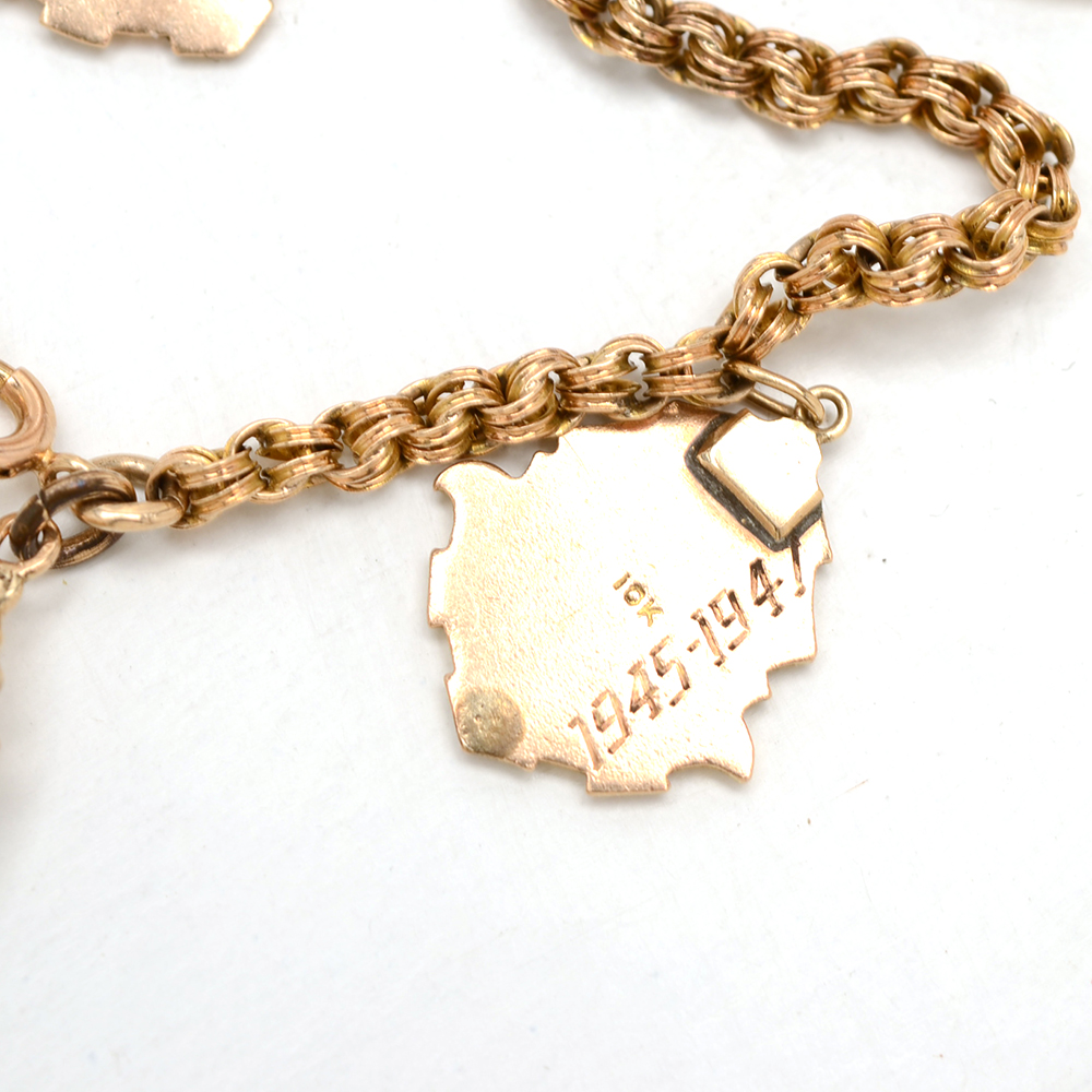 14K Yellow Gold Bracelet with Antique and Vintage Gold Charms