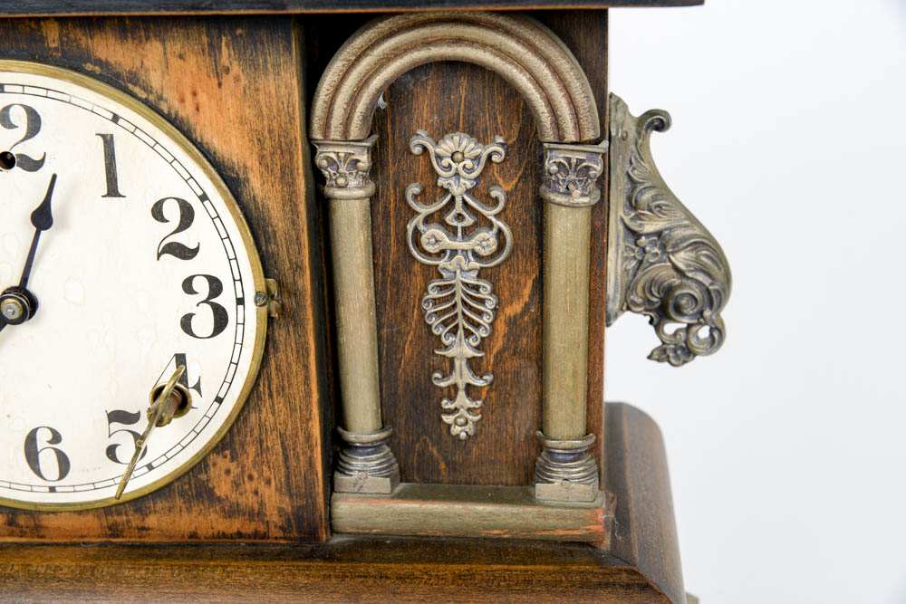Antique Wooden Mantle Clock