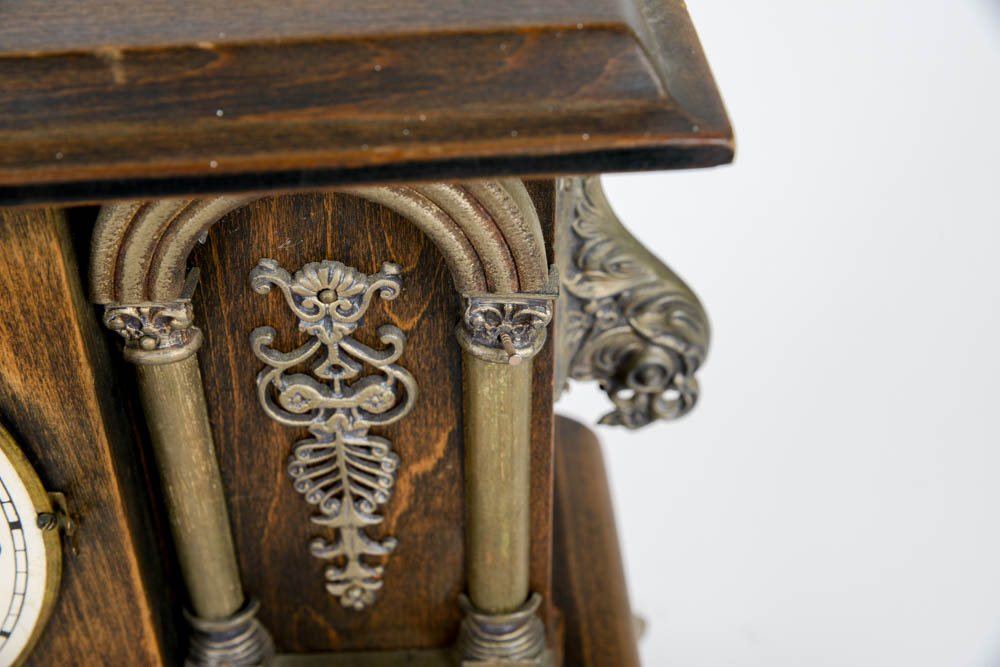 Antique Wooden Mantle Clock