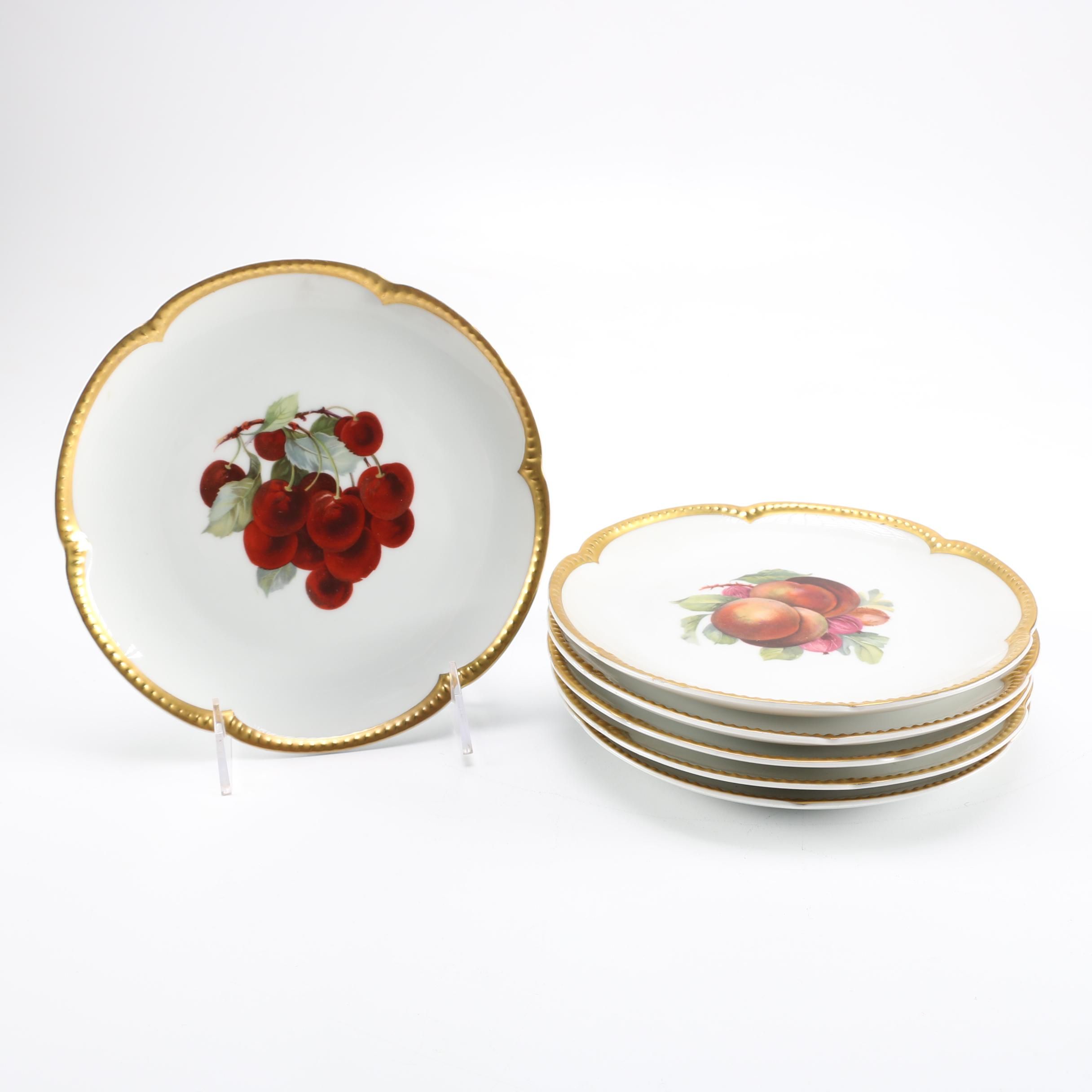 Krautheim Selb Bavaria Porcelain Plates Depicting Fruit