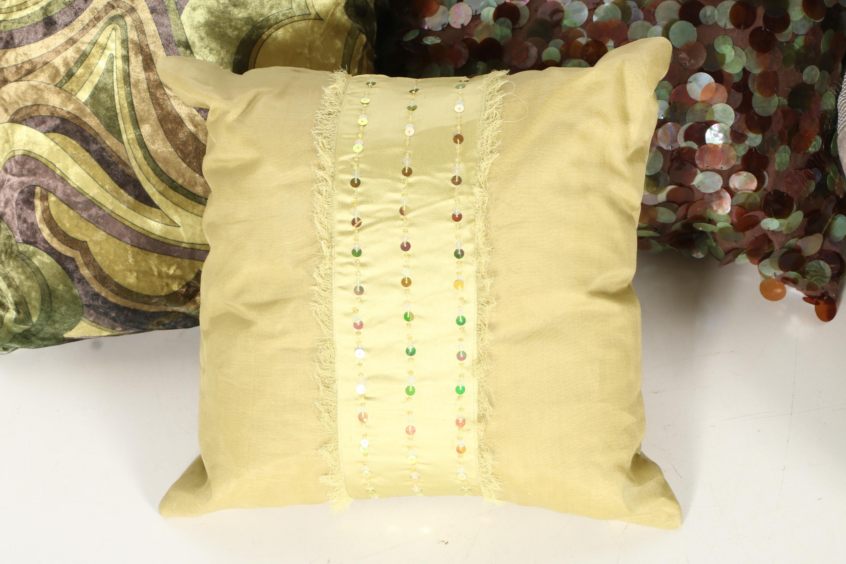 Decorative Embellished and Embroidered Throw Pillows