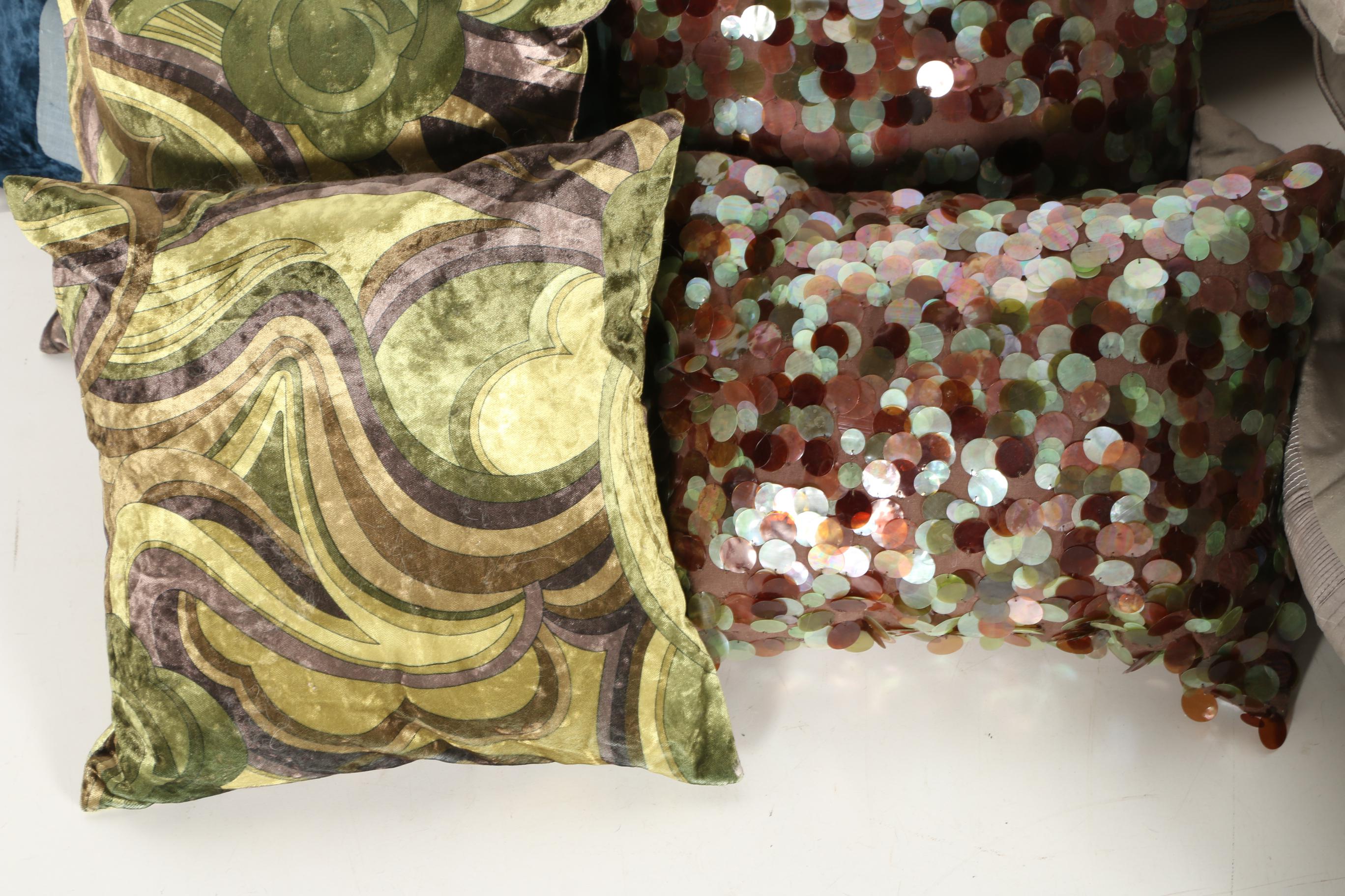 Decorative Embellished and Embroidered Throw Pillows