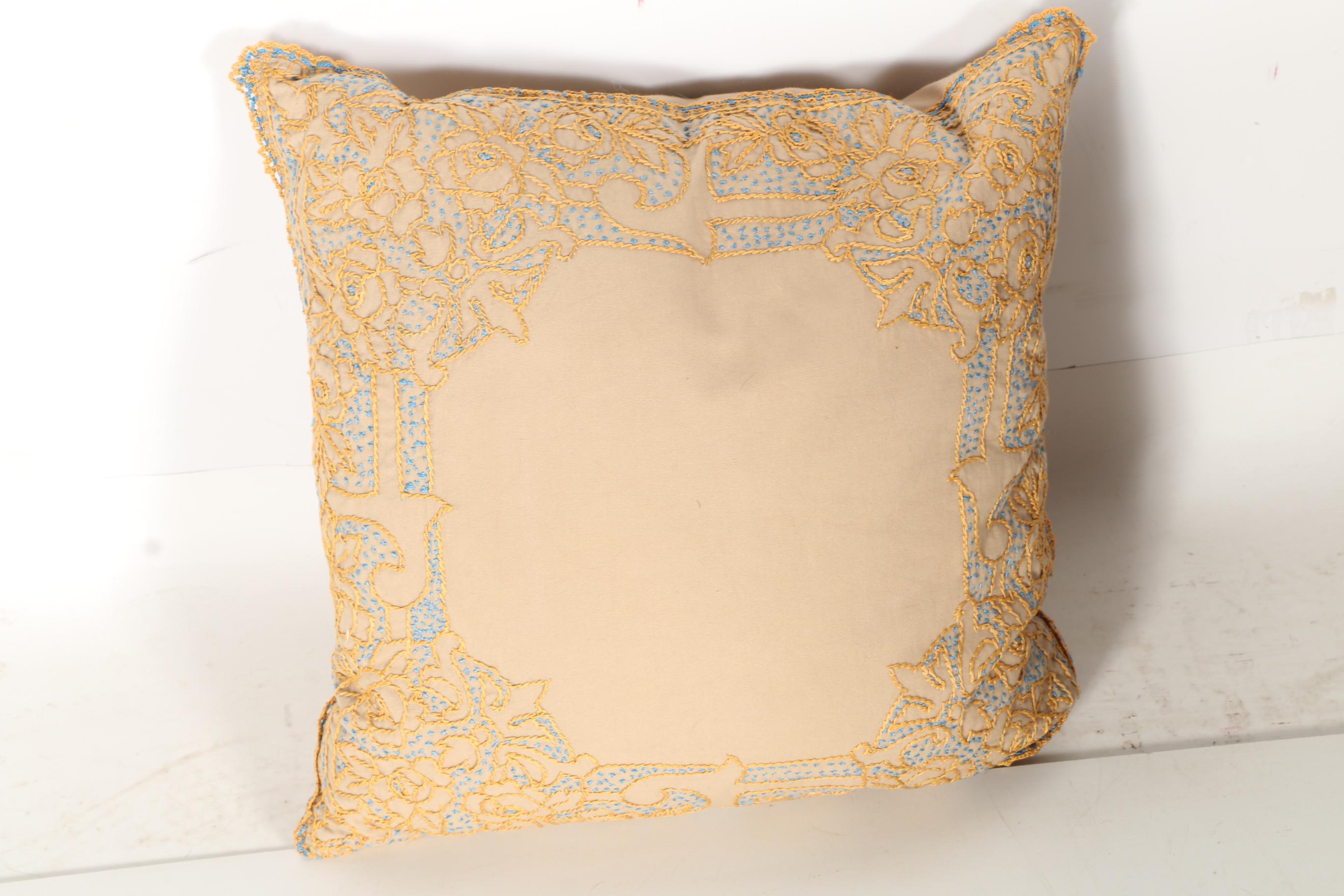 Decorative Embellished and Embroidered Throw Pillows