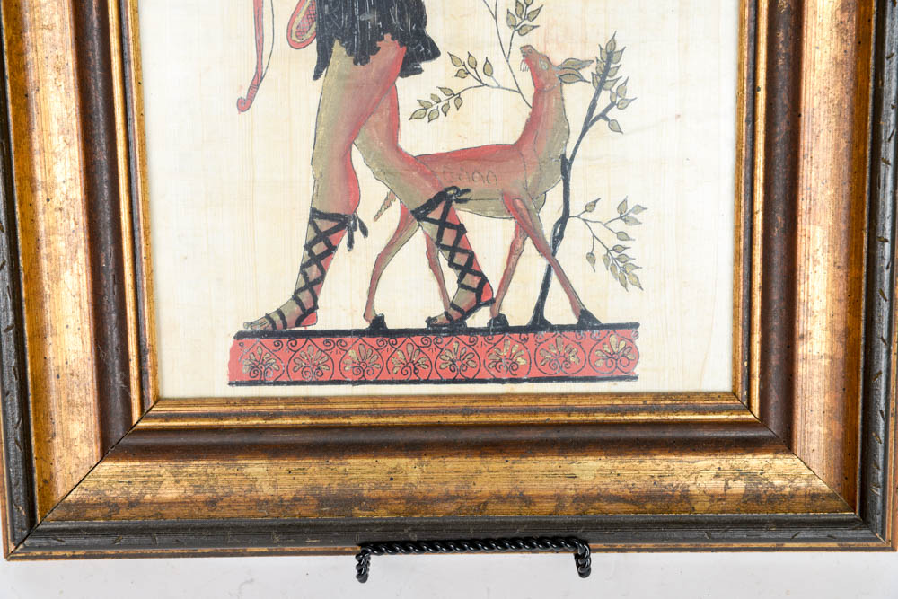Framed "Artemis" Painting on Papyrus