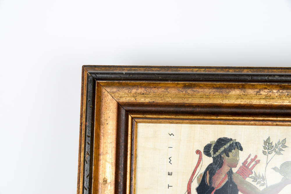 Framed "Artemis" Painting on Papyrus