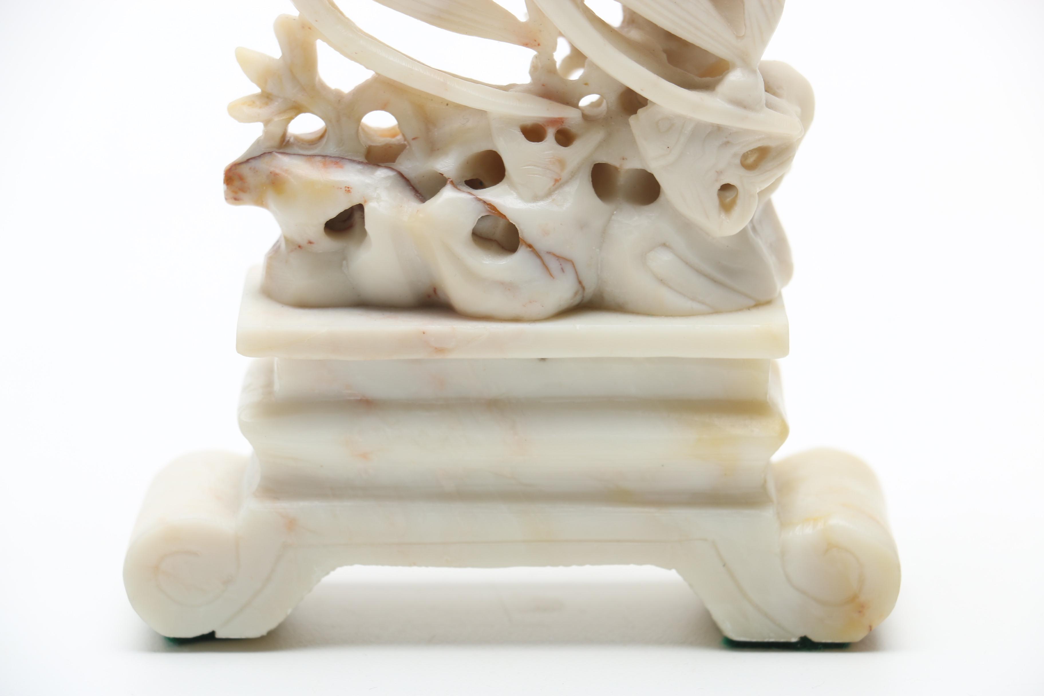 White Soapstone Fish Sculpture