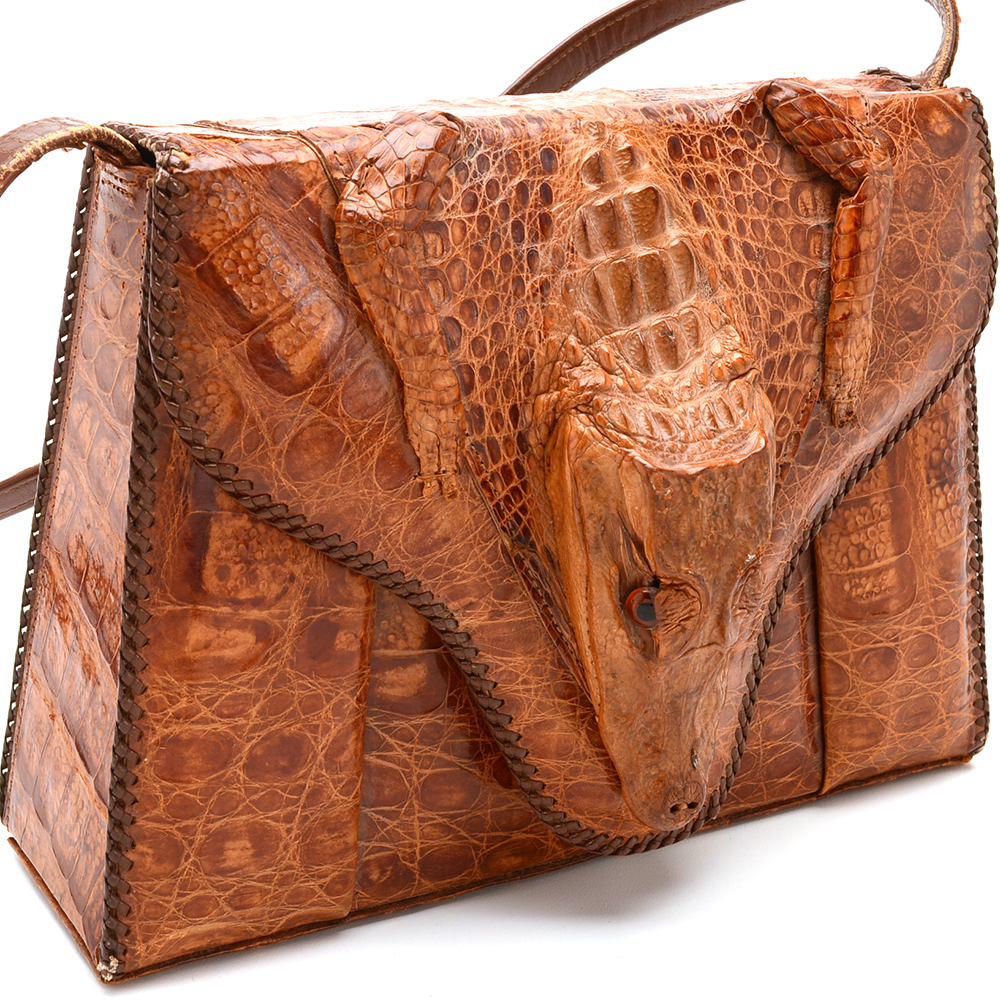 Vintage Alligator Taxidermy Handbag