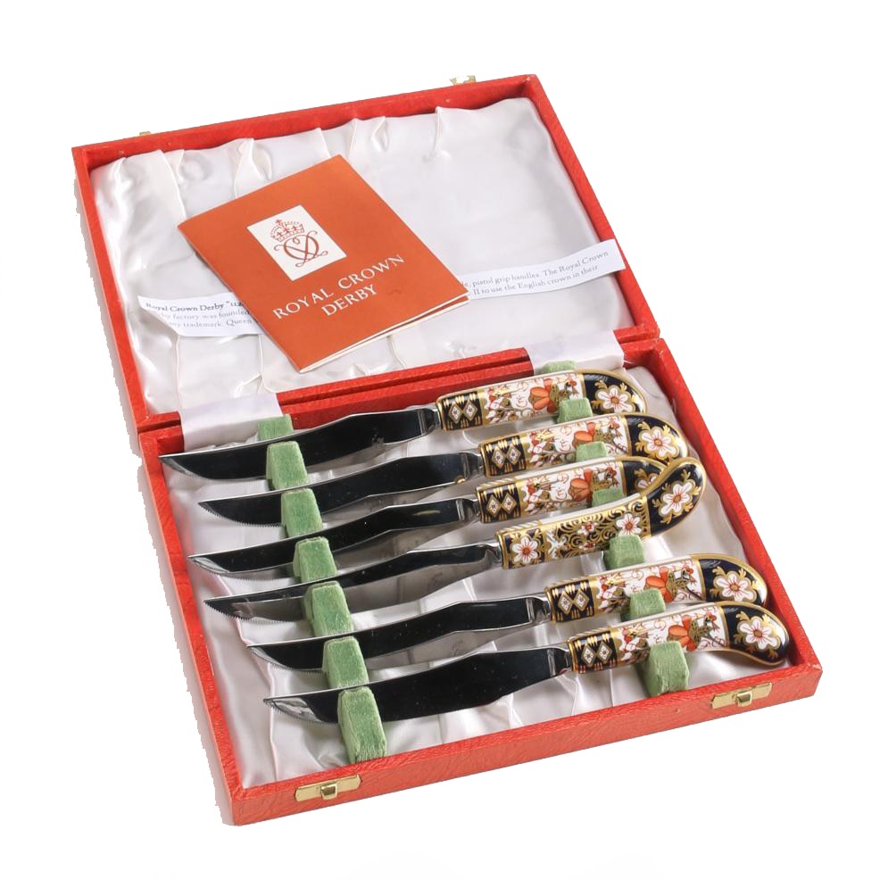 "Old Imari" Bone China Fruit Knives by Royal Crown Derby