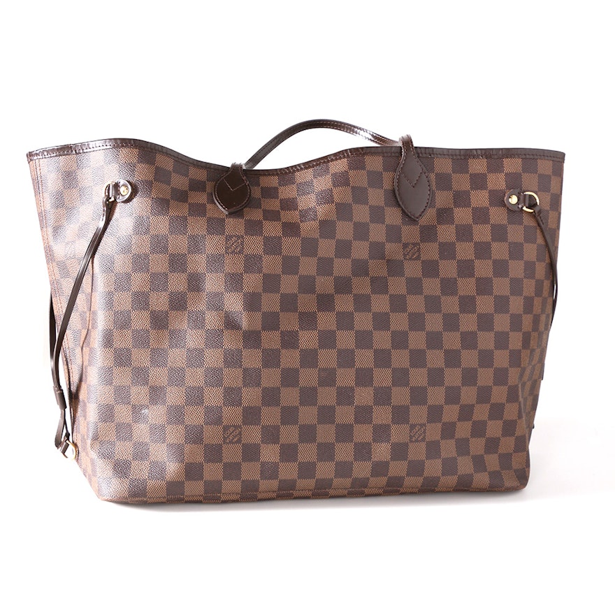 Louis Vuitton Damier Ebene Neverfull Tote