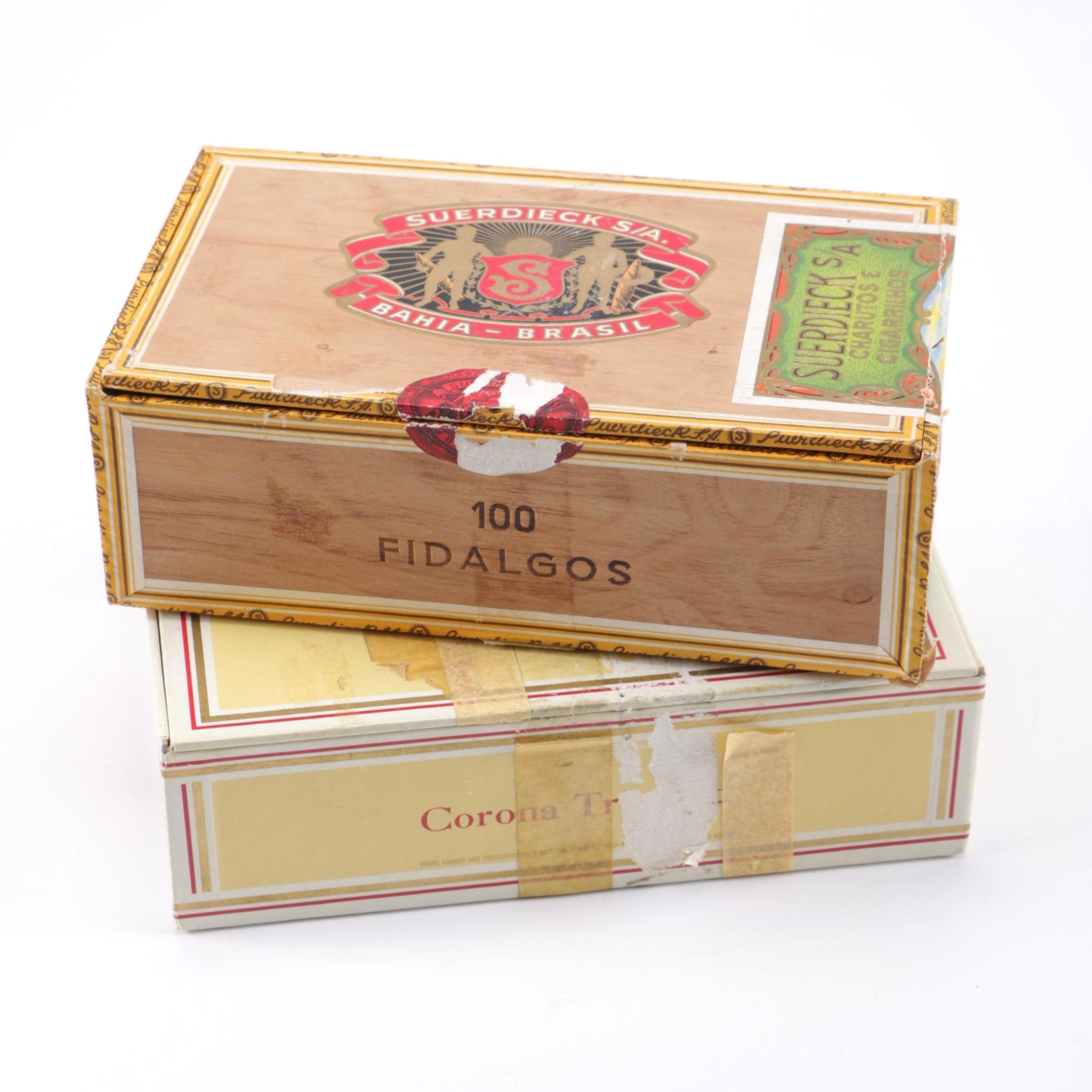 Vintage Trinidad Coronas and Suerdieck Fidalgos Cigar Boxes