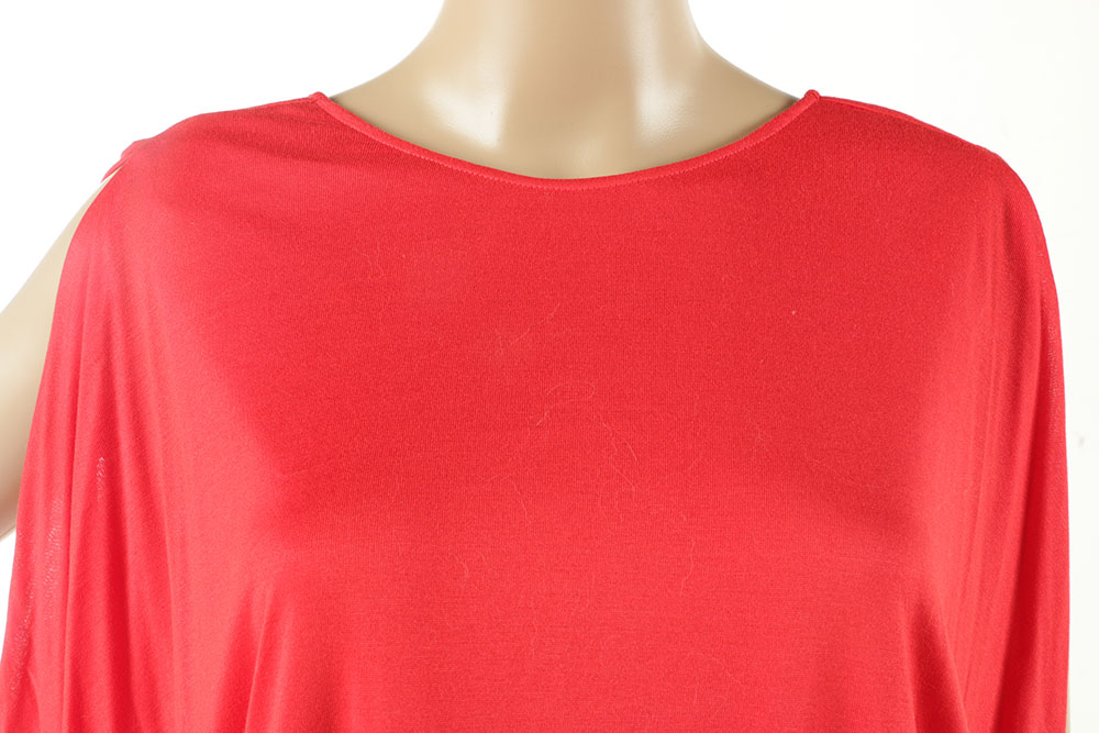 Halston's Iconic Red Cowl Jersey Dress, Size 48, New With Tag