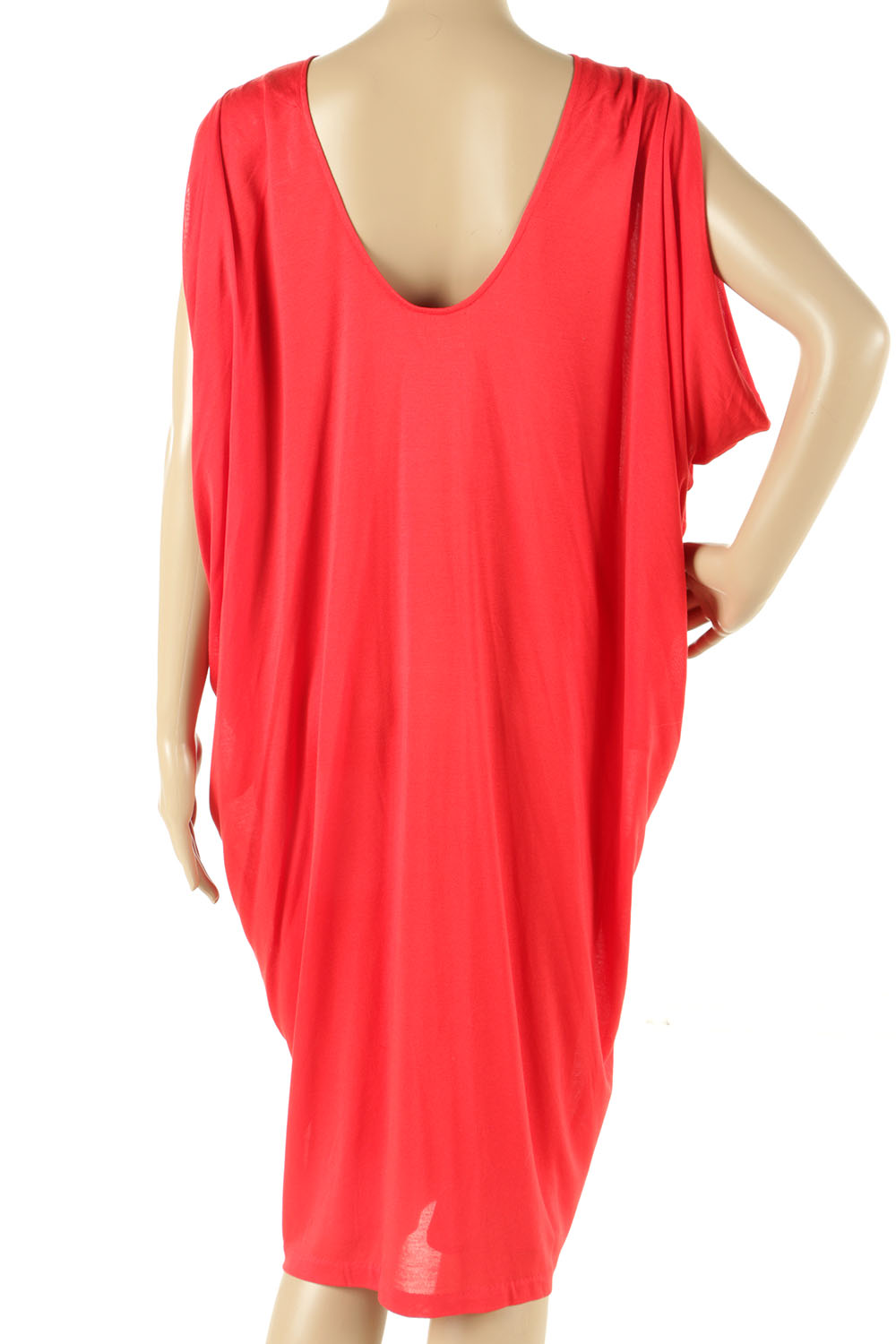 Halston's Iconic Red Cowl Jersey Dress, Size 48, New With Tag