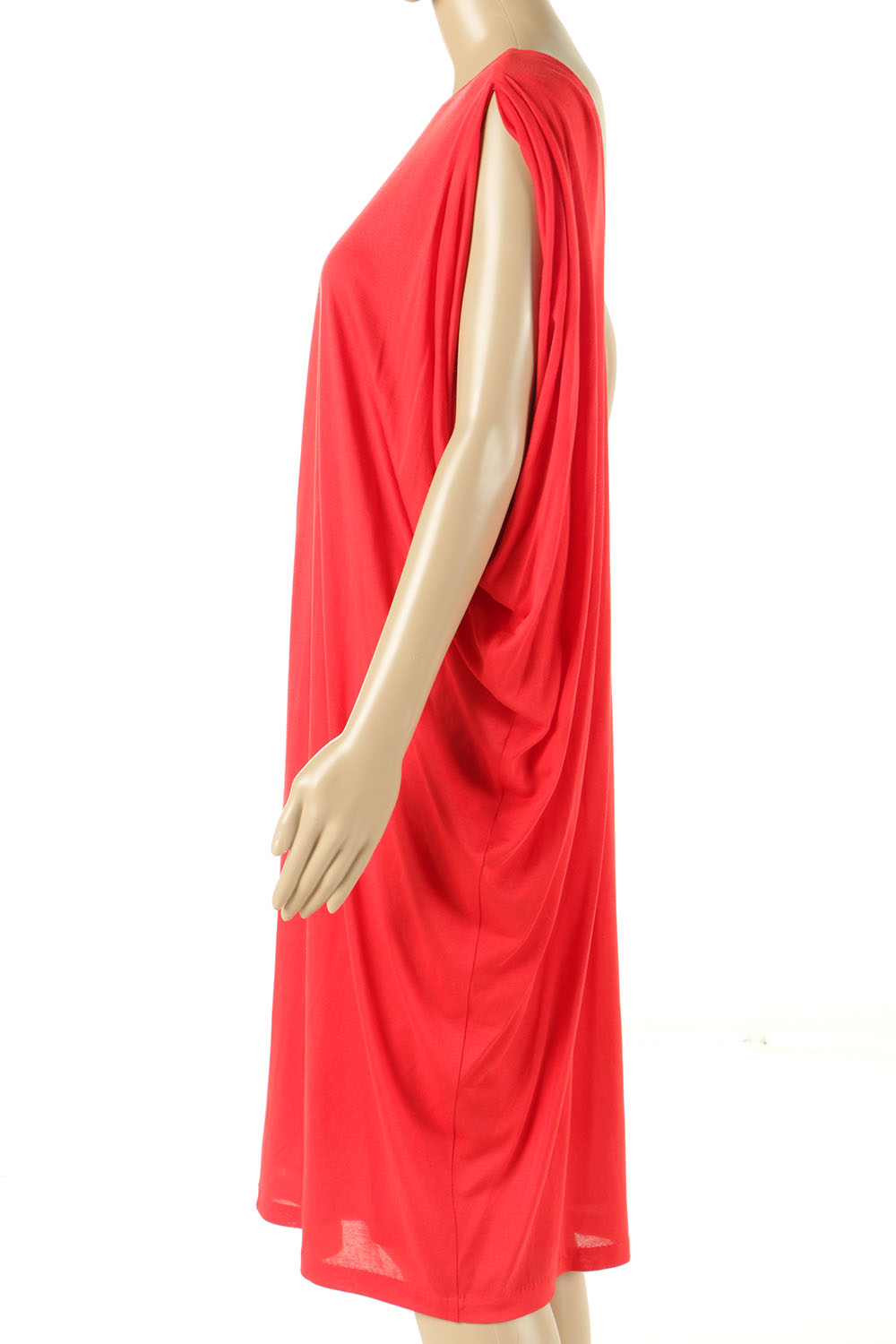 Halston's Iconic Red Cowl Jersey Dress, Size 48, New With Tag