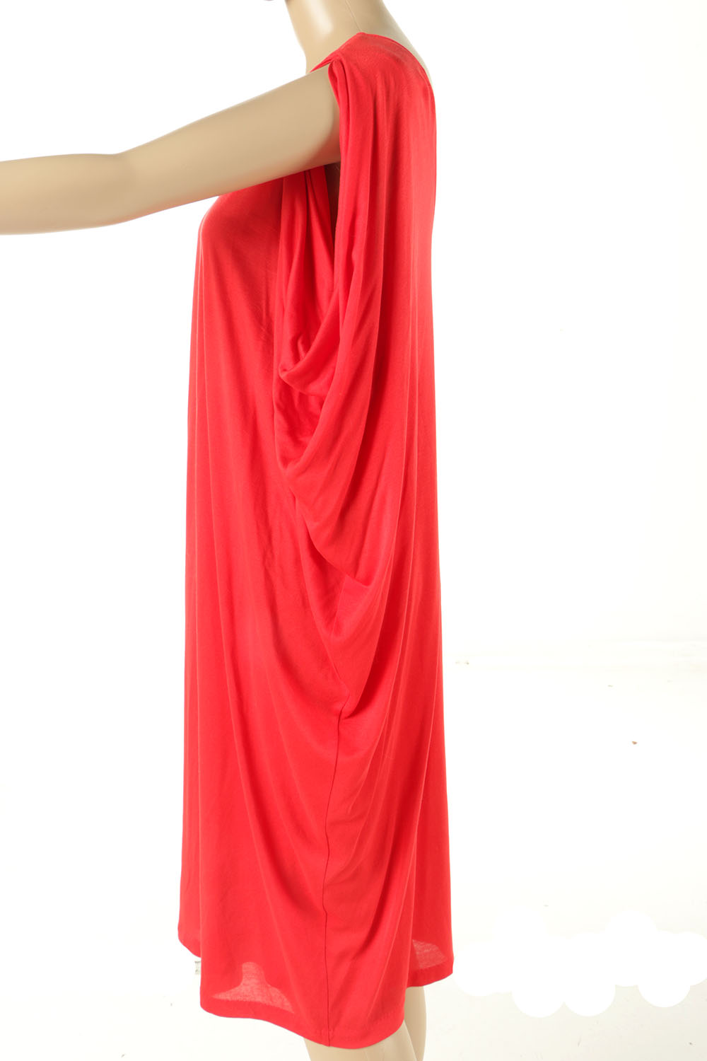 Halston's Iconic Red Cowl Jersey Dress, Size 48, New With Tag