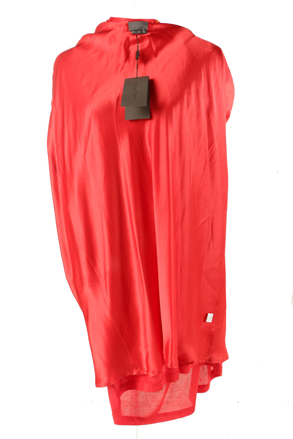 Halston's Iconic Red Cowl Jersey Dress, Size 48, New With Tag