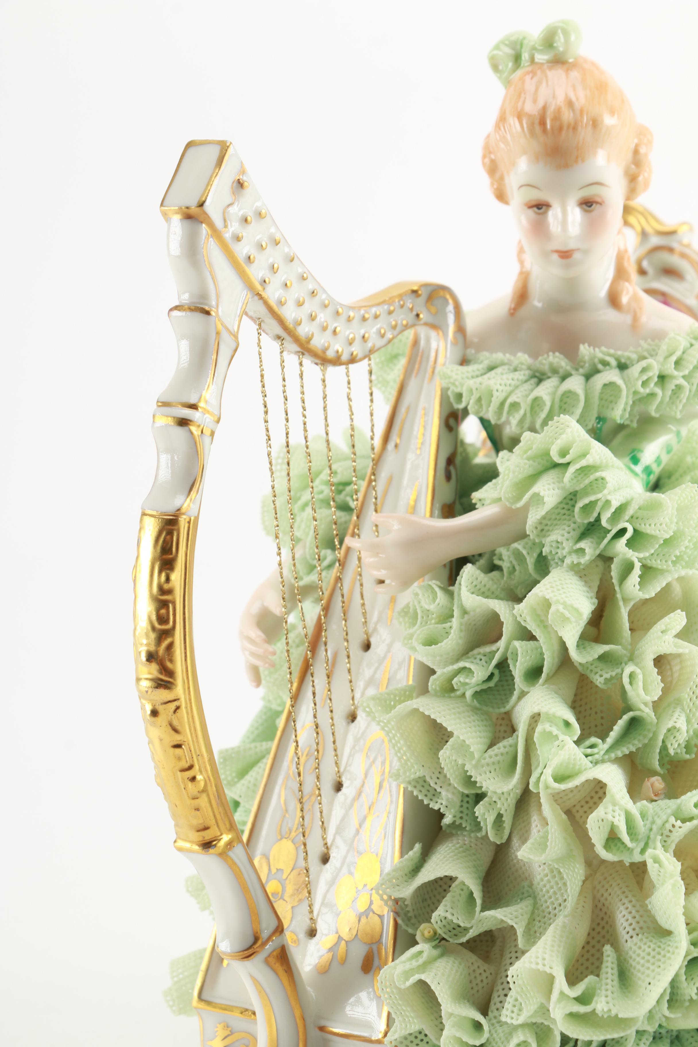 Vintage Porcelain "Sinead" Irish Dresden Lace Figurine C. 1978