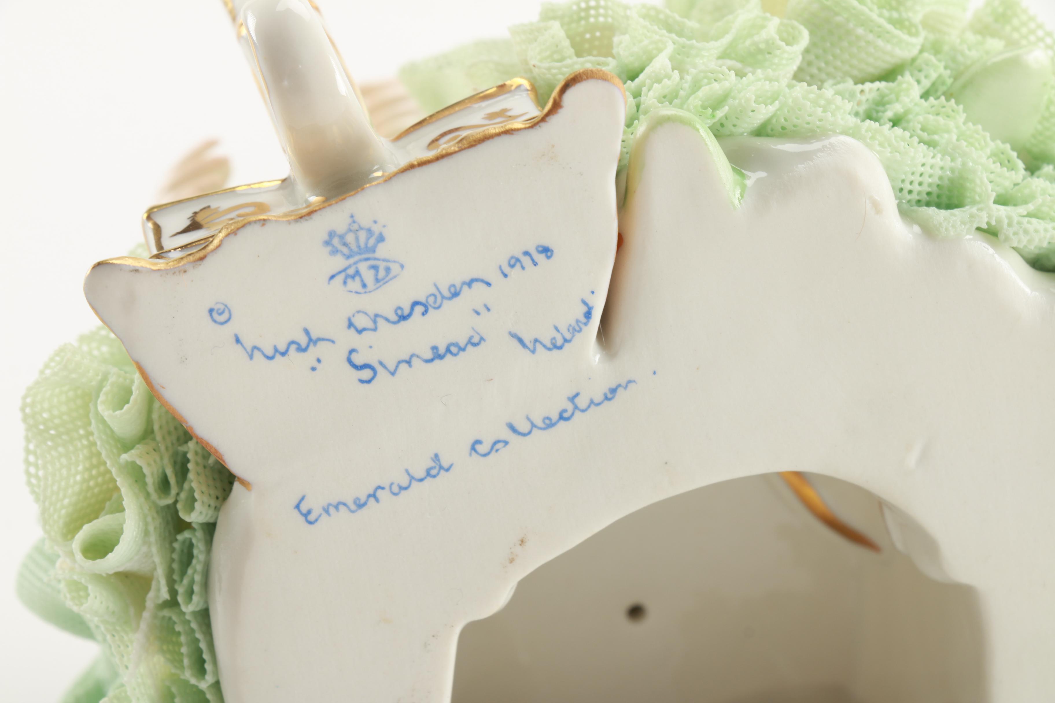 Vintage Porcelain "Sinead" Irish Dresden Lace Figurine C. 1978