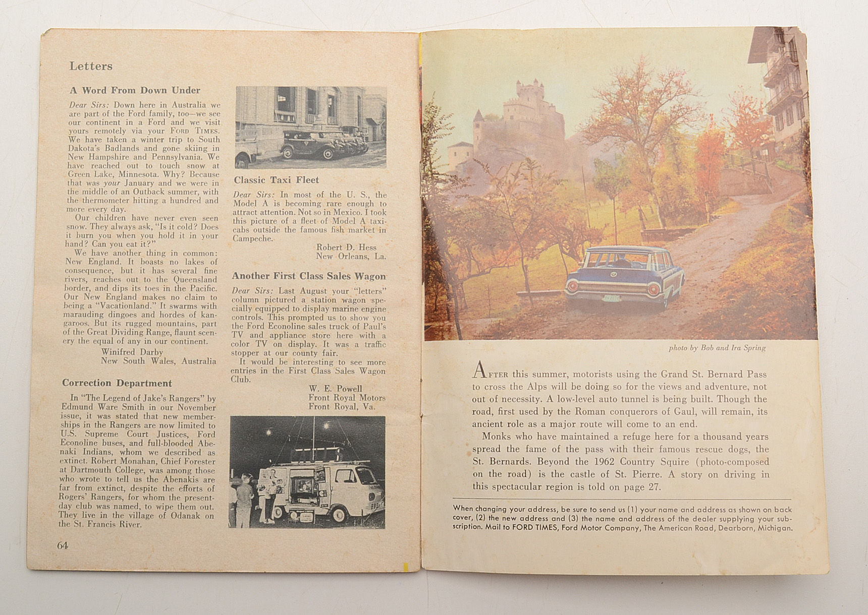 March 1962 Copy of "Ford Times" Featuring Charley Harper Cover