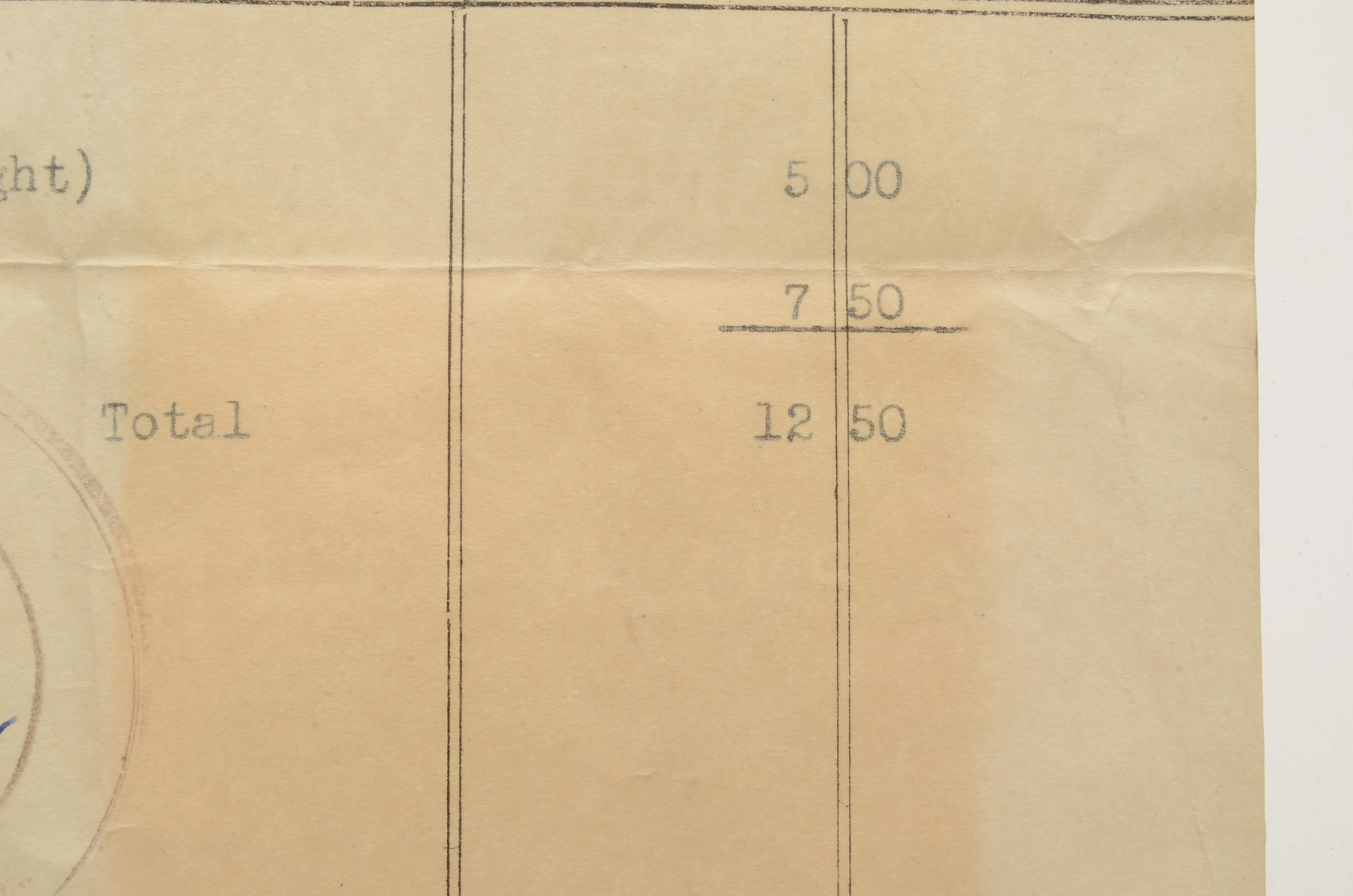Original 1941 Oak Grove Cemetery Receipt for Infant Burial Plot