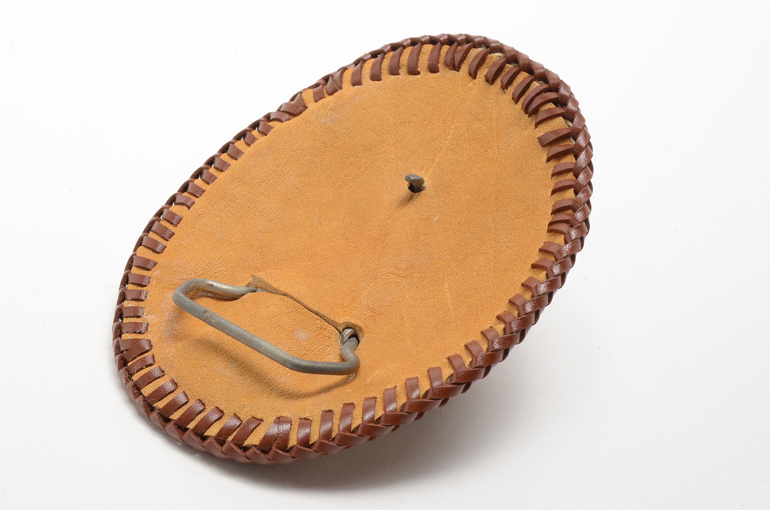 Authentic Python Head and Leather Belt Buckle