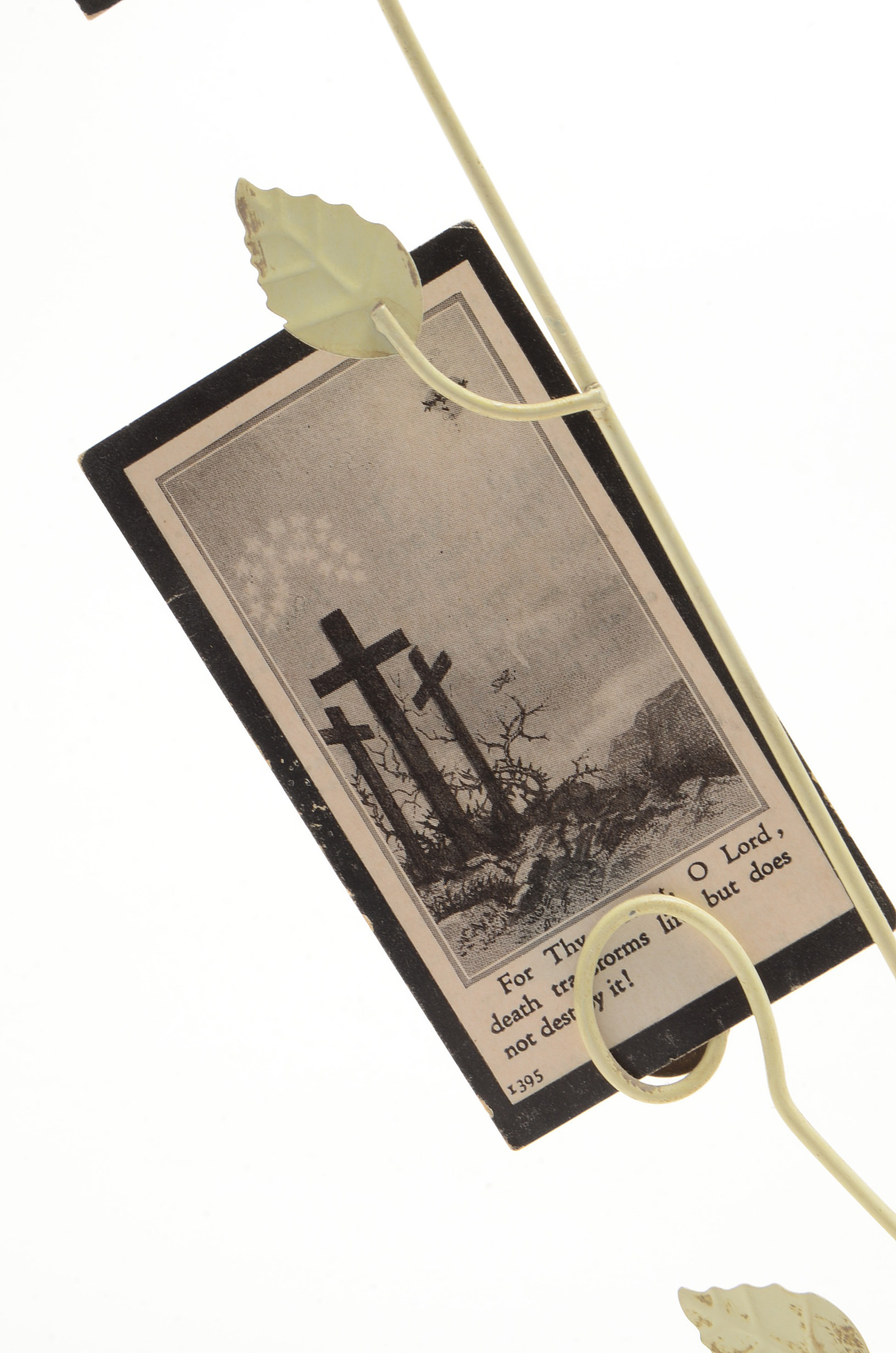 Pair of Metal Card Holders Displaying In Memoriam Prayer Cards