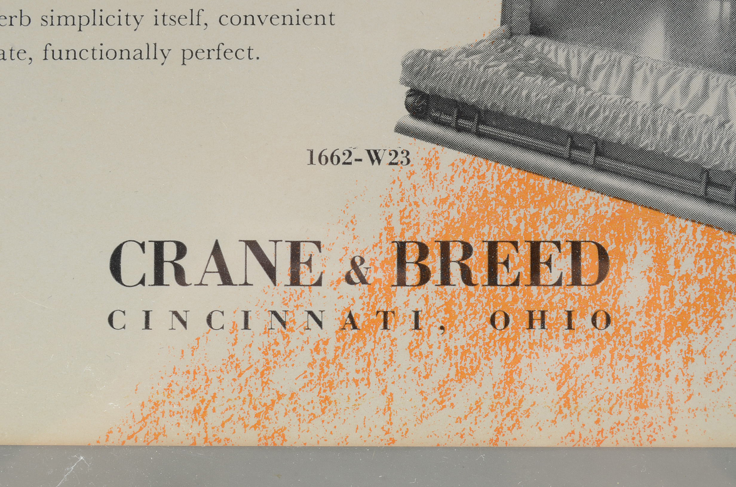 Two Vintage Framed Crane & Breed Casket Co. Advertisements
